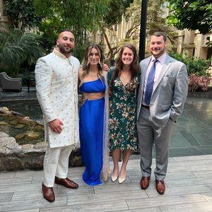 Two piece blue skirt and crop top